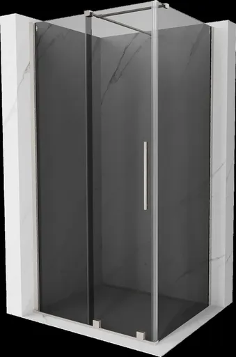 MEXEN/S Velar sprchový kout, posuvné dveře 150 x 100, grafit, nikl kartáčovaný 871-150-100-41-97