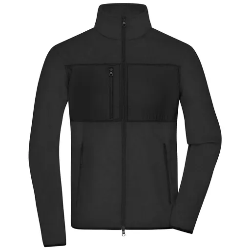 James & Nicholson (Daiber) Pánská fleecová mikina JN1312 - Černá / černá | XL