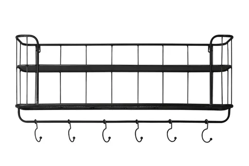 Granitová nástěnná kovová police Velasco black - 80*16*20 cm 6940212