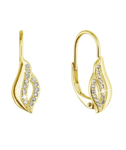 Evolution Group - Pavona Slušivé pozlacené náušnice Vlnky se zirkony 11542.1/AU