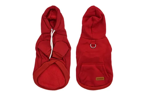 Vsepropejska Cotex bavlněná mikina pro psa s poutkem Barva: Červená, Délka zad (cm): 36, Obvod hrudníku: 48 - 52 cm