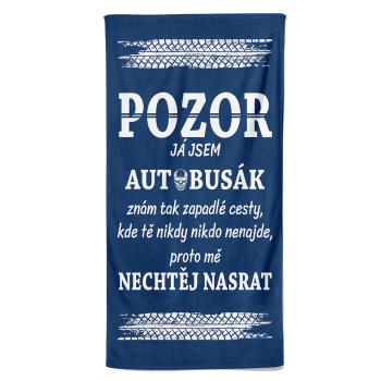 Osuška Pozor autobusák (Velikost osušky: 100x170cm)