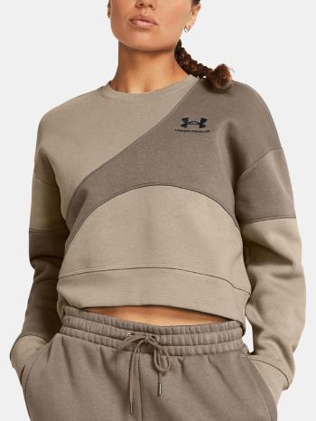 Under Armour Essential Fleece Crop Crew Mikina Hnědá