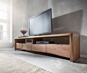 TV stolek Live Edge 230 cm akácie hnědá 4 zásuvky