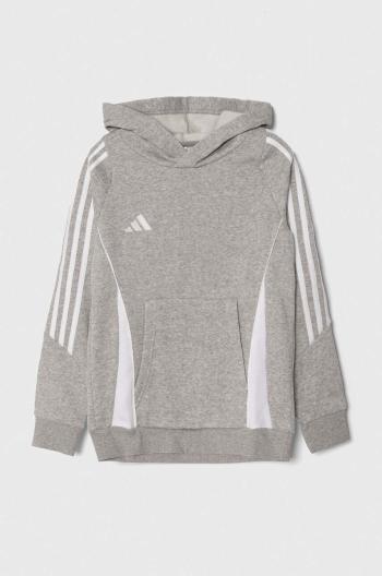 Dětská mikina adidas Performance TIRO24 SWHOODY šedá barva, s kapucí, melanžová