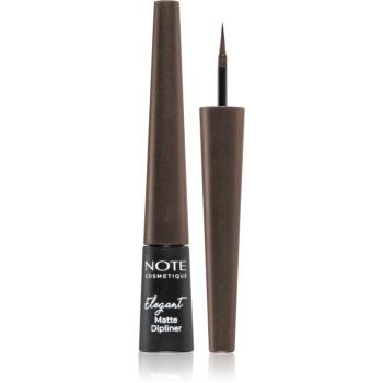 Note Cosmetique Elegant Matte Dipliner tekuté linky na oči s matným finišem odstín 02 Coffee Brown 2,5 ml