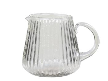 Skleněný transparentní džbánek s vroubky Jug Groove - 14*12cm 61070600 (61706-00)