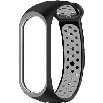 Eternico Sporty pro Xiaomi Mi band 5 / 6 / 7 solid black and gray (APW-XMI7SP-SBEG)