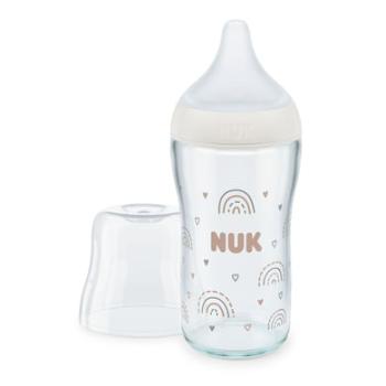 NUK Skleněná láhev Perfect Match 230 ml duhově bílá