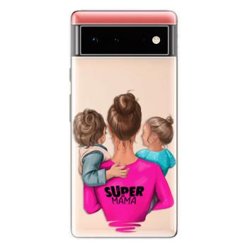 Odolné silikonové pouzdro iSaprio - Super Mama - Boy and Girl - Google Pixel 6 5G