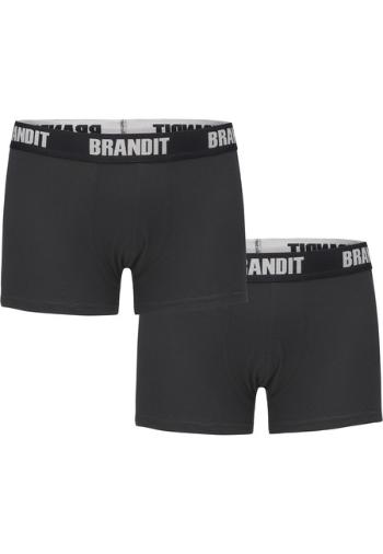 Brandit Boxershorts Logo 2er Pack black/black - XL