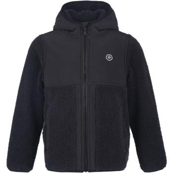 COLOR KIDS TEDDY FLEECE JACKET Dětská flísová mikina, černá, velikost