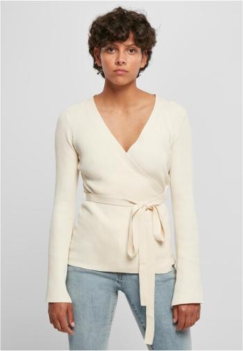 Urban Classics Ladies Rib Knit Wrapped Cardigan whitesand