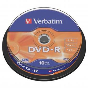 Verbatim DVD-R, Matt Silver, 43523, 4.7GB, 16x, spindle, 10-pack, bez možnosti potisku, 12cm, pro archivaci dat