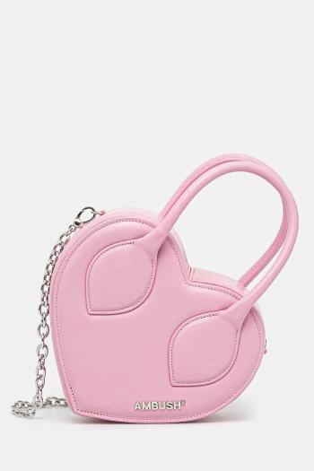 Kožená kabelka Heart Top Handle Bag ružová farba, 12115033