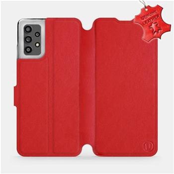 Kožené flip pouzdro na mobil Samsung Galaxy A32 LTE - Červené -  Red Leather (5903516719556)