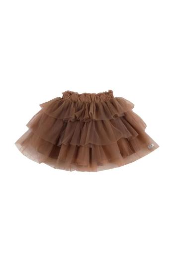 Dětská sukně Donsje Mirre Skirt hnědá barva, mini, áčková, 4087700