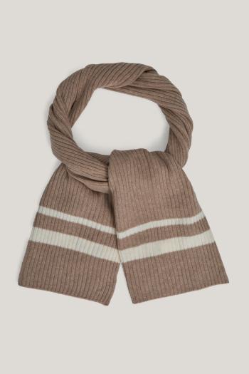 ŠÁLA GANT STRIPED WOOL KNITTED SCARF DRY SAND