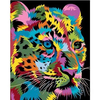 Diamondi - Diamantové malování - BAREVNÝ LEOPARD, 40x50 cm, bez rámu a bez vypnutí plátna (603321A)