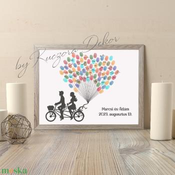 Ujjlenyomat vendégkönyv - Tandem bicikli - fekvő