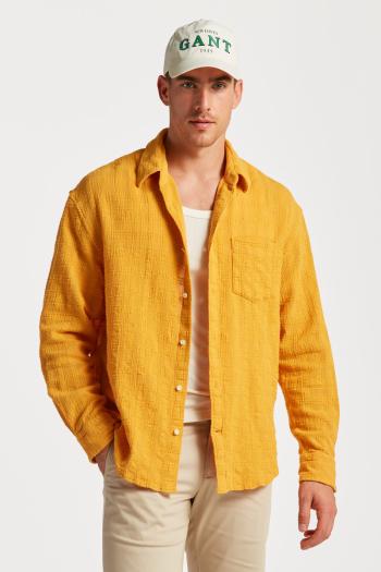 KOŠILE GANT REL TEXTURED CHECK SHIRT GOLD YELLOW