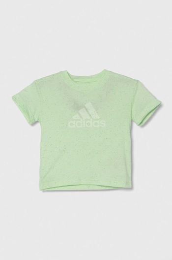 Dětské tričko adidas zelená barva