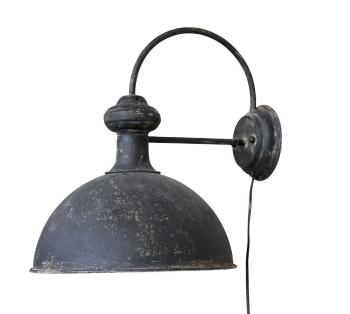 Černá antik nástěnná lampa s patinou Factory Lamp - 34*44*42 cm/E27/ 60W 71120324