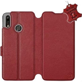 Flip pouzdro na mobil Huawei P Smart 2019 - Tmavě červené - kožené -   Dark Red Leather (5903226715237)