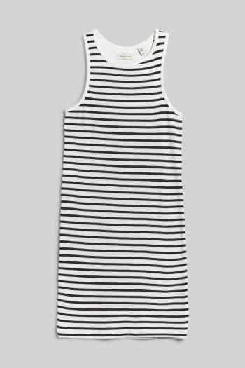 ŠATY GANT STRIPED RIBBED TANK DRESS BLACK