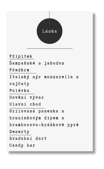 Personal Menu - Minimalism Láska Zvolte množství: od 1 ks do 10 ks