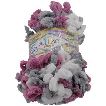 Puffy color 100g - 6070 bílá, šedá, tmavě růžová (7118)