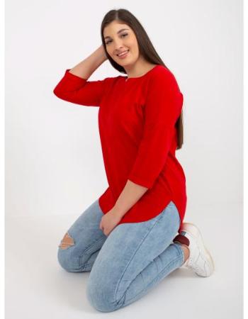 Dámská halenka plus size basic FABIA červená