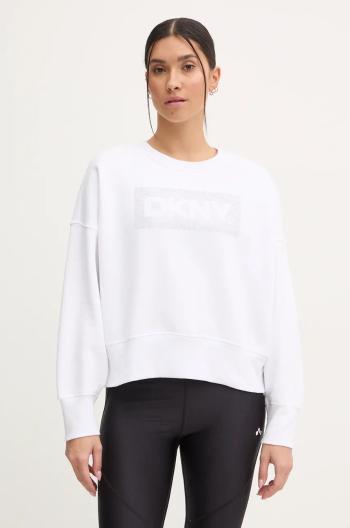 Mikina Dkny dámská, bílá barva, melanžová, DP4T1041