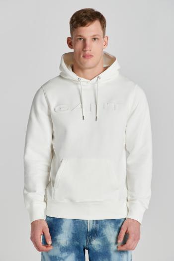 MIKINA GANT EMBOSSED SWEAT HOODIE EGGSHELL