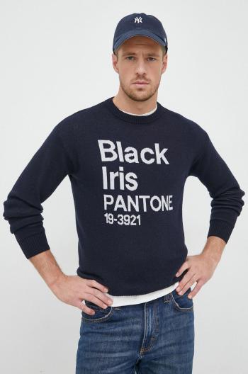 Svetr z vlněné směsi United Colors of Benetton X Pantone pánský, tmavomodrá barva, lehký