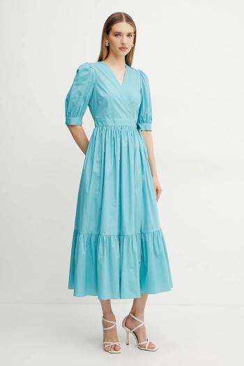 Šaty Twinset tyrkysová farba, maxi, áčkový strih, 251TT2021