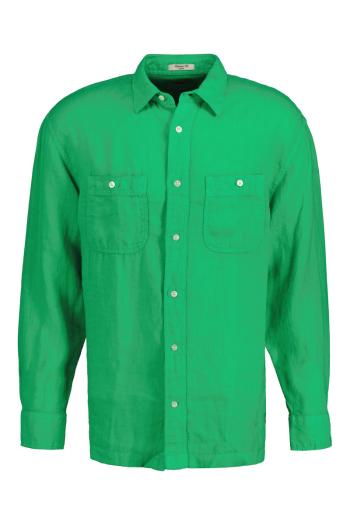 KOŠILE GANT REL GMNT DYED LINEN SHIRT MID GREEN