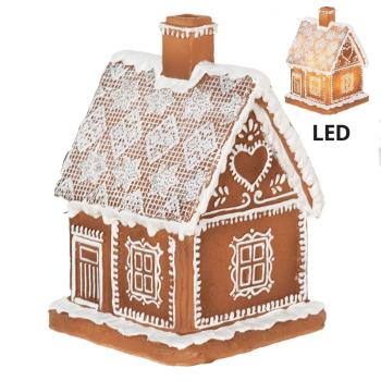 Vánoční perníková chaloupka s Led světýlky Gingerbread House - 13*13*18cm/ 3*AAA 6PR3974