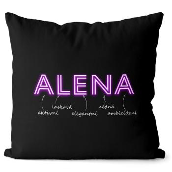 Polštář Ženská jména - NEON (Velikost: 55 x 55 cm, Jméno: Alena)