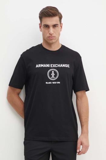 Bavlněné tričko Armani Exchange černá barva, s aplikací, 6DZTLC ZJ9JZ