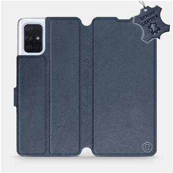 Flip pouzdro na mobil Samsung Galaxy A71 - Modré - kožené -   Blue Leather (5903516147984)