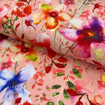 Úplet VISCOSE LYCRA HEAVY Summer flowers design C digital print