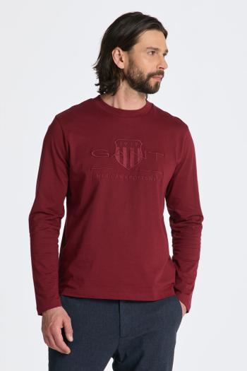 TRIČKO GANT REG TONAL SHIELD LS T-SHIRT PLUMPED RED