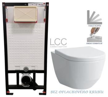 DEANTE Podomítkový rám, pro závěsné WC mísy bez tlačítka + WC LAUFEN PRO LCC RIMLESS + SEDÁTKO CST_WC01 X LP2