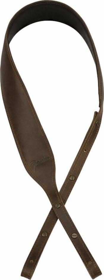 Fender Paramount Banjo Leather Strap Kytarový pás Brown