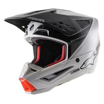 Moto přilba Alpinestars S-M5 Rayon světlá šedá/černá/stříbrná/matná/oranžová  XL (61-62)