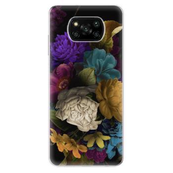 Odolné silikonové pouzdro iSaprio - Dark Flowers - Xiaomi Poco X3 Pro / X3 NFC