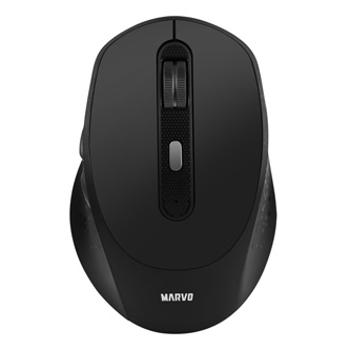 Marvo Myš WM106W BK, 1600DPI, Bluetooth a 2,4GHz, optika, 6tl., bezdrátová, černá, vestavěná baterie, kancelářská, tichá, DUAL-MOD