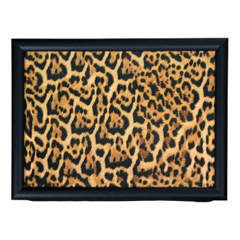 Podnos na nohy Leopard v černém rámu - 43*33*7cm RNLTLP