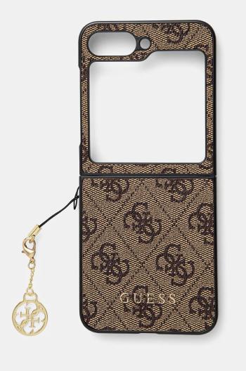 Obal na telefon Guess Z Flip6 F741 hnědá barva, GUHCZF6GF4GBR